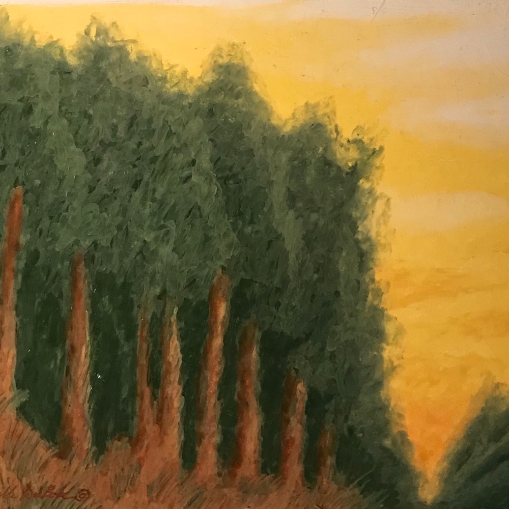 Sunrise Thicket -oil pastel